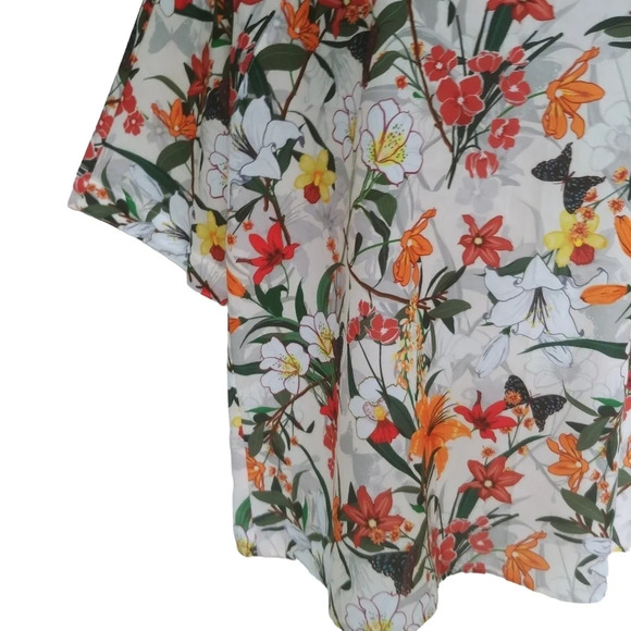 Floral  Polyester Blouse Lightweight L - Picture 3 of 8